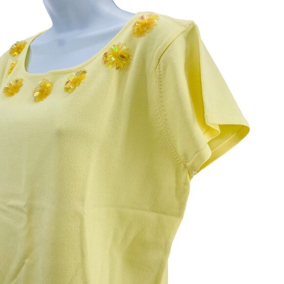 PINK POODLE Yellow Top with Flower Decals - Picture 5 of 7